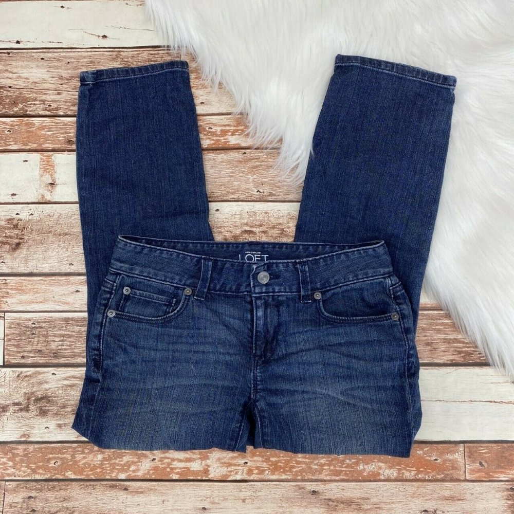 Ann Taylor Loft Modern Crop Straight Jeans Size 00 - Picture 2 of 6